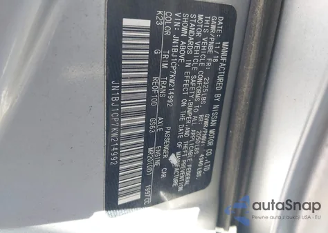 2019 Nissan Rogue Sport S z USA, uszkodzony, nr VIN JN1BJ1CP7KW214992